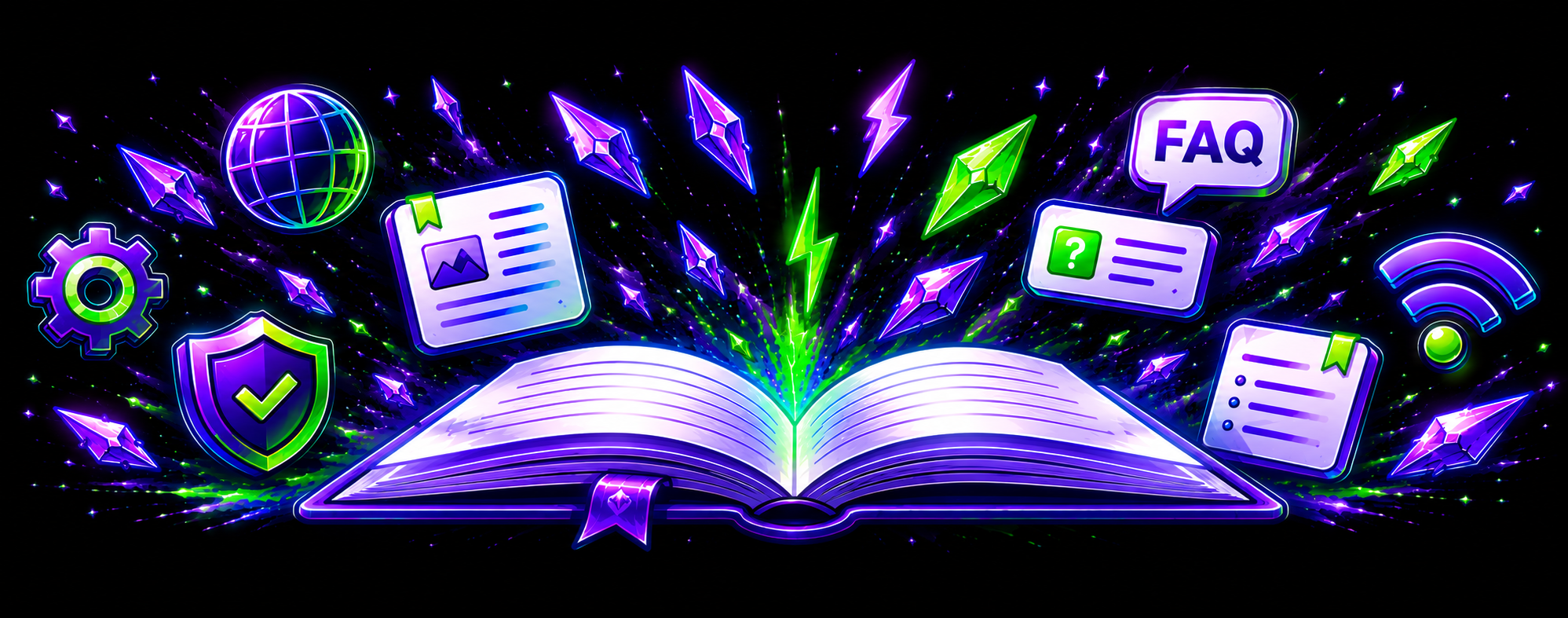 Иллюстрация: открытая книга с иконками VPN-функций